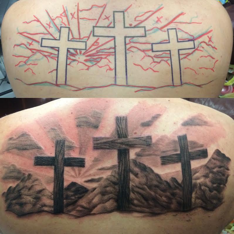 Black and Gray Cross by Sarah Wolff: TattooNOW